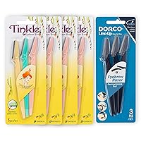 Dorco Beauty & Grooming Bundle - Tinkle Dermaplaning Tool for Women & Line-Up Razor for Men, Complete Facial Hair Management Kit (15 Blades)