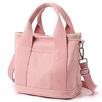 Canvas Tote Bag for Women Small Tote Bag with Zipper Canvas Crossbody Bag Shoulder Bag Satchel Handbag with Compartments