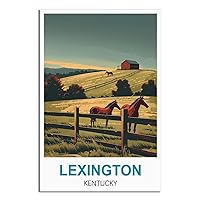 iPuzou Lexington Kentucky Vintage Travel Posters 08x12inch(20x30cm) Canvas Painting Poster And Print Wall Art Picture for Living Room