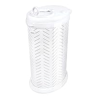 Ubbi Steel Diaper Pail, Odor Locking, No Special Bag Required, Award-Winning, Registry Must-Have, Herringbone