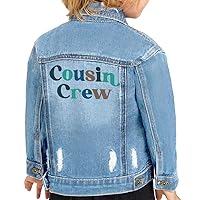 Сousin Сrew Colorful Toddler Denim Jacket - Quote Lover Gifts - Boho Gifts