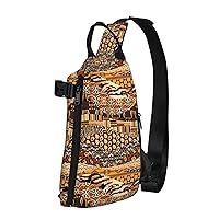 African Style Patchwork Print Crossbody Backpack,Travel Hiking Cross Bag Diagonally, Cycling Bag