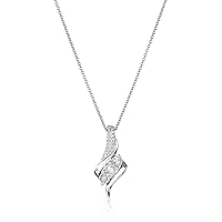 Amazon Essentials Diamond 3 Stone Pendant Necklace (1/4 cttw), 18