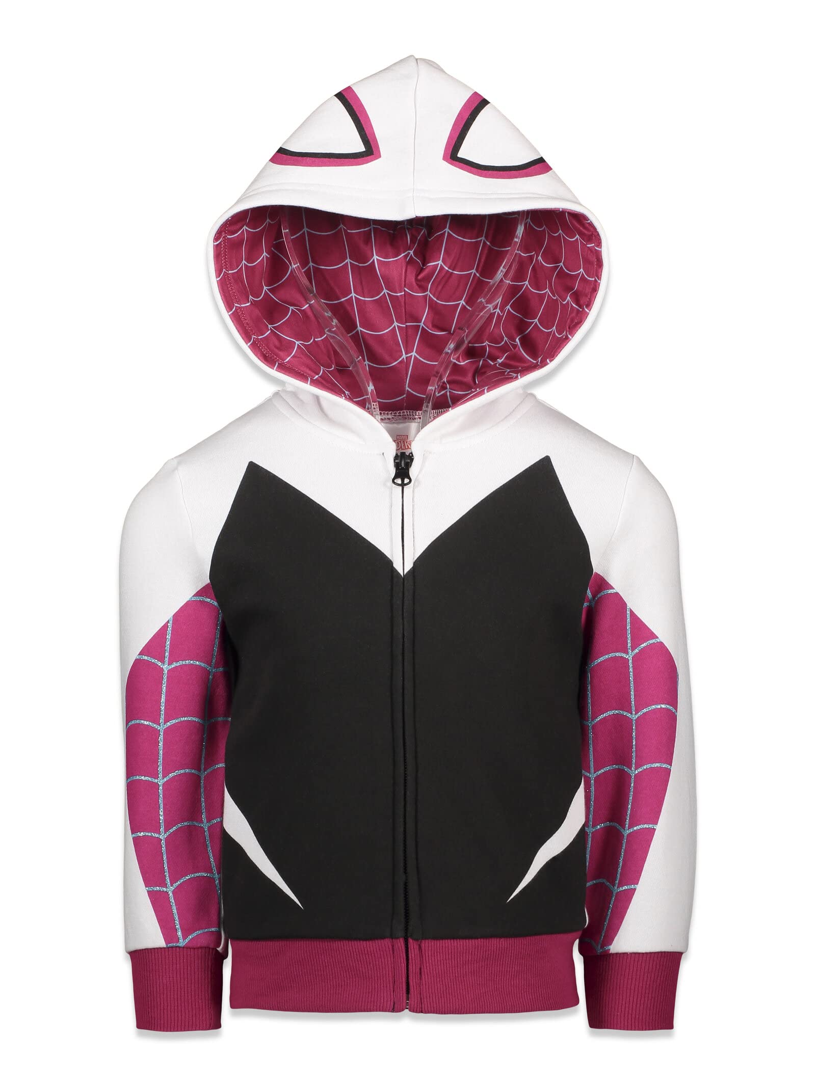 Marvel Spider-Man Spider-Gwen Ghost Spider Girls Fleece Zip Up Hoodie Toddler to Big Kid