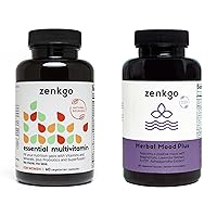 Zenkgo Mood Support Supplement & Multivitamin 2Pack for Women Supports Immunity, Digestion, Energy, Helps Calm The Mind & Body, Stress Relief,