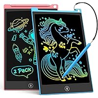 TECJOE 2 Pack LCD Writing Tablet, 10 Inch Colorful Doodle Board Drawing Tablet for Kids, Kids Travel Learning Toys Christmas Birthday Gifts for 3 4 5 6 Year Old Boys and Girls Toddlers