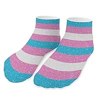 Transgender Pride Flag Low Cut Sports Socks Breathable Lightweight Running Ankle Socks for Men Women