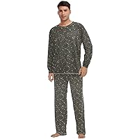 ALAZA Retro Zodiac Sign Star Pajama Set for Men Women,Long Sleeve Top & Bottom Sleepwear Set Soft Lounge Nightwear