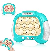 Quanquer Pop Toy Fast Push Game, Electronic Fidget Light up Sensory Toys Travel Handheld Bubble Games Birthday Gifts for Age 5 6 7 8 9 10-12 18 Year Old Kids Adults, Blue