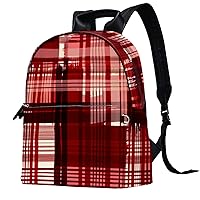Travel Backpack for Women,Backpack for Men,Christmas Red Black Plaid,Backpack