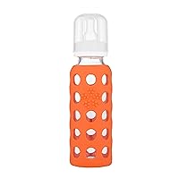 9-Ounce Glass Baby Bottle with Stage 2 Nipple and Protective Silicone Sleeve Papaya (LF110019C4)