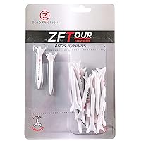Zero Friction Tour 3-Prong Golf Tees (1-3/4 Inch, White, Pack of 20)