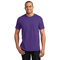 Hanes Mens ComfortBlend EcoSmart 50/50 Cotton/Poly T-Shirt, Medium, Purple