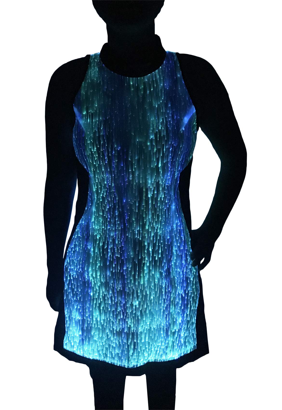 LED RGB Glow in The Dark Birthday Elegant Evening Party Dress,Mobile APP Control