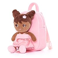 Lazada Girls Backpack with Doll Toddler Toys Baby Girls Gifts Rag Dolls Brown 9.5“