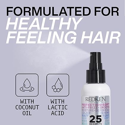 Redken One United All-In-One Leave In Conditioner | Multi-Benefit Leave-In Hair Treatment | Heat Protectant Spray for Hair | Detangles and Smooths Frizz | For All Hair Types | Paraben Free