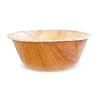 Disposable Palm Leaf Bowls. 5 Inches Strong and Reusable Party Bowls (25 Count, 5