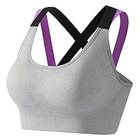 Ladies Sports Bras Criss Cross Back Activewear Bra for Women High Impact Seamless Gym Yoga Bras Cropped Workout Tops