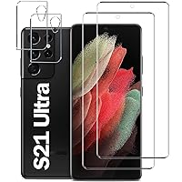 GUMANYU [2+2 Pack] Galaxy S21 Ultra 5G Tempered Glass Screen Protector [9H Hardness] [3D Curved] [Ultrasonic Fingerprint Unlock] for Samsung Galaxy S21 Ultra 5G 6.8 inch HD Tempered Glass Protector