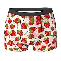 NEZIH Strawberry Print Mens Boxer Briefs Funny Novelty Underwear Hilarious Gifts for Comfy Breathable