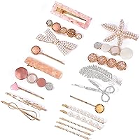 20 Pieces Pearl Hair Clips Set, Hair Barrettes Acrylic Resin Sweet Decorative Bobby Pins Hairpin Headwear Hair Accessories Headwear for Women and Girls…