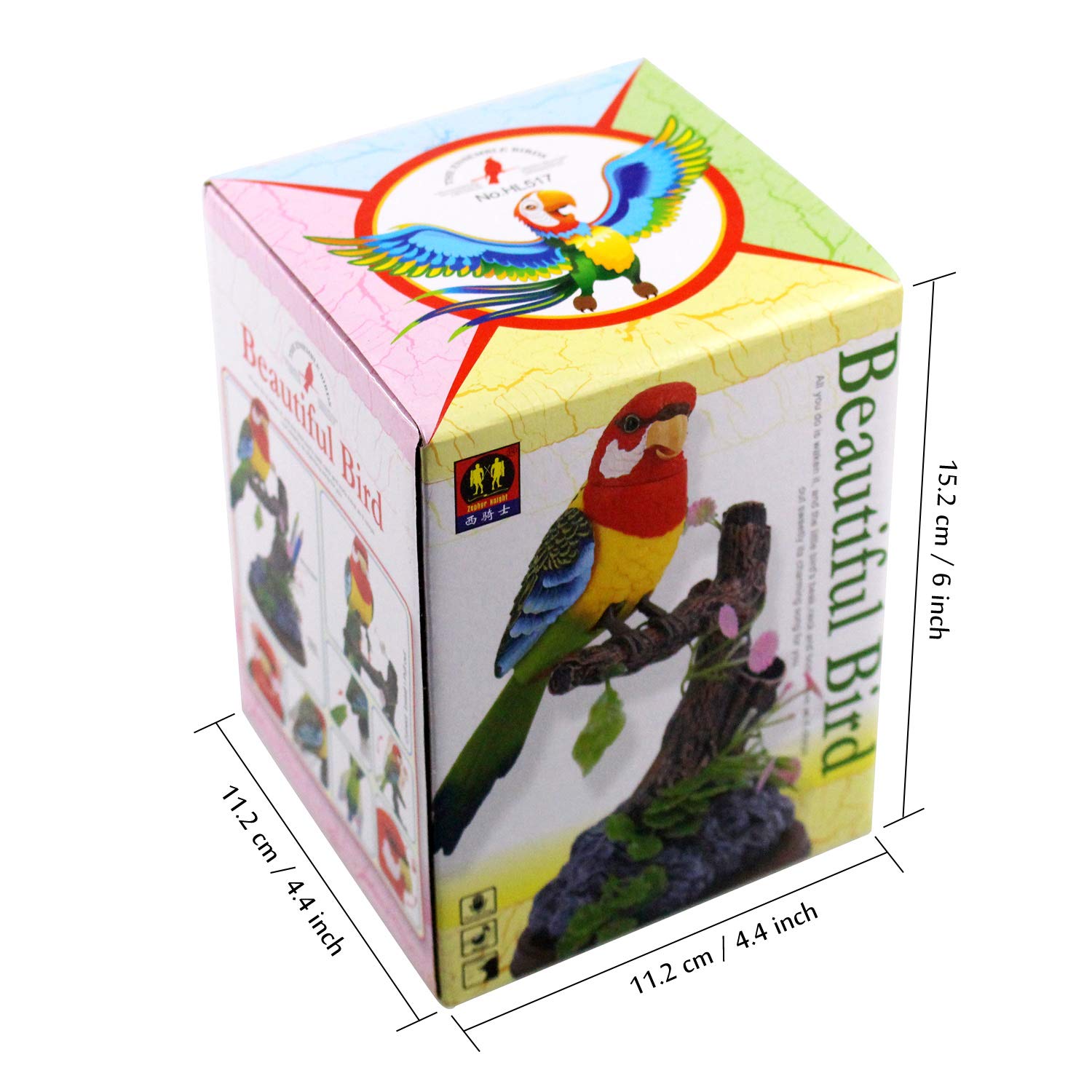 Tipmant Talking Parrots Birds Toys Electronic Animal Pets Office Home Room Decoration Recording Playback Function Kids Birthday Gifts (Single Bird)