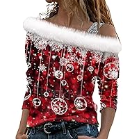 Christmas Sweatshirts For Women Fashion Asymmetrical Tube Tops Casual Long Sleeve Pullover Cute Comfy Clothes