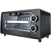 Mini 12-Liter Oven, Adjustable Temperature, 0-230 ℃ And 60-Minute Timer, Double Layer, Baked Position, Fully Automatic Multifunctional Oven (color: Black)