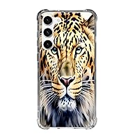 Cell Phone Case for Galaxy s21 s22 s23 Standard Plus + Ultra Models Beautiful Watercolor Up Close Leopard Animal Protective Bumper Leopards Cheetah Animals Design Slim Cover
