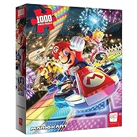 Mario Kart “Rainbow Road” 1,000 Piece Jigsaw Puzzle | Collectible Super Mario Puzzle Artwork Featuring Mario, Princess Peach, and Bowser | Officially-Licensed Nintendo Puzzle & Merchandise