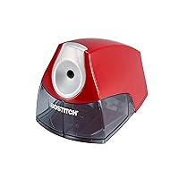 Personal Electric Pencil Sharpener, Powerful Stall-Free Motor, High Capacity Shavings Tray, Red (EPS4-RED)