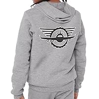 Plane Print Kids' Full-Zip Hoodie - Airplane Hooded Sweatshirt - Minimalist Kids' Hoodie