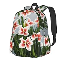 Gladioluses Backpack Print Shoulder Canvas Bag Travel Large Capacity Casual Daypack With Side Pockets