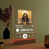 EGD Acrylic Personalized Gifts Spotify Plaque | Choose Your Favorite Photo & Song For Unique Personalized Gifts for Mom | Customized Gifts For Her | Optional LED Lights (Style 1)
