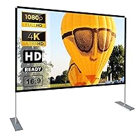 Projector Screen with Stand 100 inch 16:9 HD 4K Outdoor Projector Screen for Home Theater 3D Fast-Folding Portable Projection Screen Indoor Legs and Carry Bag Projector Movie Screen Wrinkle-Free