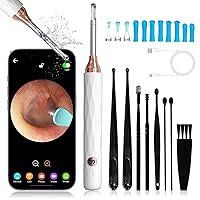 Ear Wax Removal, Ear Wax Removal Tool Camera with 6 Spoons, Ear Cleaner with Camera, 1080P Ear Scope, Earwax Removal Kit with with 6 LED Light