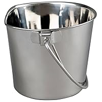 Heavy Stainless Steel Flat Bucket, 6 Quart Flat