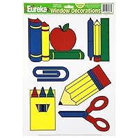 Eureka School Tools Vinyl Window Clings Classroom Decorations, 12'' W x 17'' H