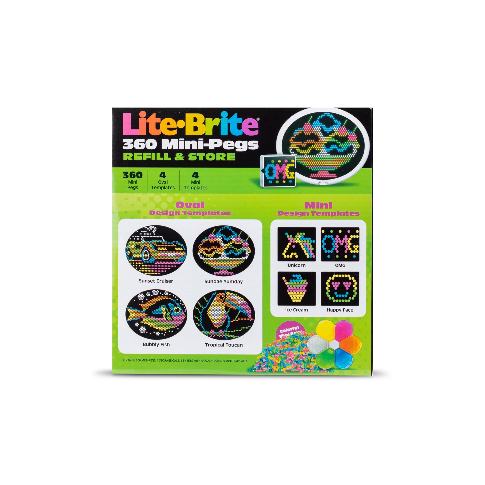 Lite Brite HD Refill & Storage Set, 360 Mini-Pegs