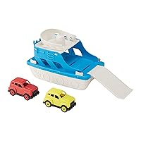 Amazon Basics Ferry Boat with 2 Mini Cars Bathtub Toy for Kids Ages 2 and Up, Blue, Small