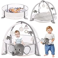 5-in-1 XL Large Baby Gym & Ball Pit, Play Mat & Play Gym, Combination Baby Activity Gym with Milestone Cards for Sensory Exploration and Motor Skill Development, Balls are not Included