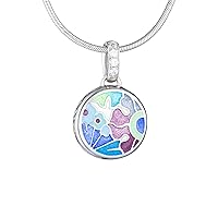 Petite Handmade Sterling Silver 925 Pendant Cloisonne Enamel Jewelry Flowers Collection