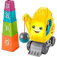 Baby & Toddler Learning Toy Count & Stack Crane with Blocks, Lights, Music & Sounds for Infants Ages 9+ Months