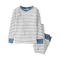 little planet by carter's unisex-baby Baby and Toddler 2-piece Pajamas made with Organic Cotton, Blue Stripes, 9 Months