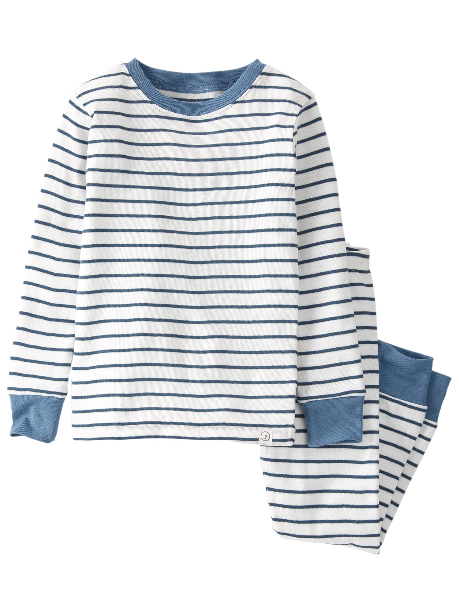little planet by carter's Baby & Toddler Organic Cotton 2-Piece Pajama Sets, Blue Stripes, 2T