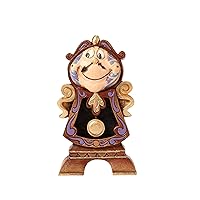 Disney Traditions by Jim Shore Beauty and The Beast Cogsworth The Clock Miniature Figurine - Resin Hand Painted Collectible Decorative Figurine Home Decor Sculpture Shelf Statue Gift, 4.2 Inch