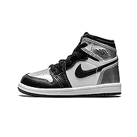 Nike Toddler Jordan 1 High OG Td Silver Toe, Black/Black/Metallic Silver