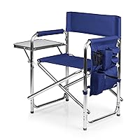 ONIVA - a Picnic Time brand - Sports Chair with Side Table, Beach Chair, Camp Chair for Adults, (Navy Blue)