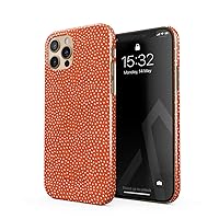 BURGA Phone Case Compatible with iPhone 12 PRO MAX - White Polka Dots Pattern Vintage Orange Fashion Cute for Girls Thin Design Durable Hard Shell Plastic Protective Case
