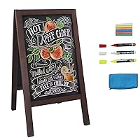 Chalkboard Sign 40x20'' Outdoor Chalk Board Signs Sandwich Board Sign Wooden A Frame Sidewalk Sign Large Standing Chalkboard with Liquid & Solid Chalk for Party Wedding Restaurant